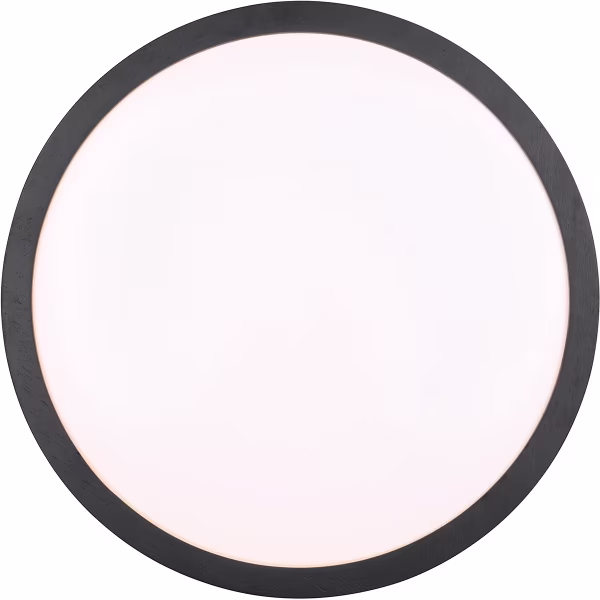 HLW LED LED Ceiling Light - Trion Osea - 24W - Warm White 3000K - Dimmable - Black - Natural Wood