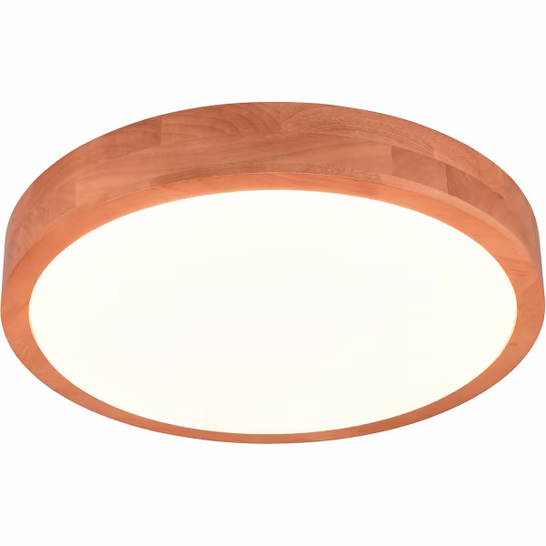 HLW LED LED Ceiling Light - Trion Osea - 24W - Warm White 3000K - Dimmable - Beige - Natural Wood HLW LED LED Ceiling Light - Trion Osea - 24W - Warm White 3000K - Dimmable - Beige - Natural Wood
