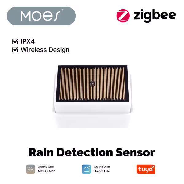 Smartlife Domotica Smart Regensensor | Zigbee 3.0 | Tuya Smart Life | Regen- & Lichtdetectie | IPX4 | Tot 2 Jaar Standby | Buitengebruik