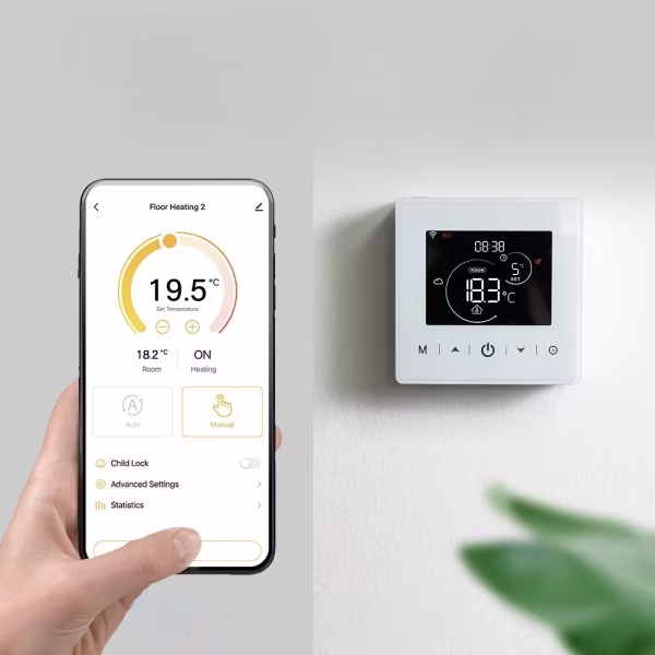 Smartlife Domotica Wifi Opbouw Thermostaat met Touchscreen voor C.V. Installatie (met statistieken)