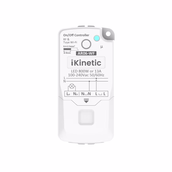 Smartlife Domotica Slimme Draadloze Wandschakelaar | Wit | RF 433Mhz | 1 knop | Kinetisch | Aan/uit + dimmer | Set | Opbouw | Bediening met uw Smartphone