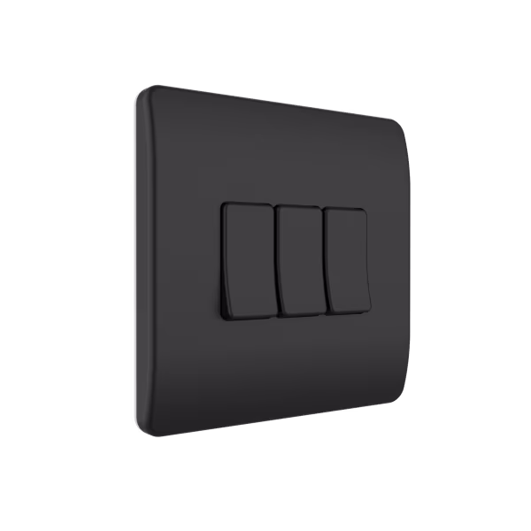 Smartlife Domotica Draadloze Wandschakelaar (Batterij) Zwart 3-Voudig Aan/Uit - Losse Knop