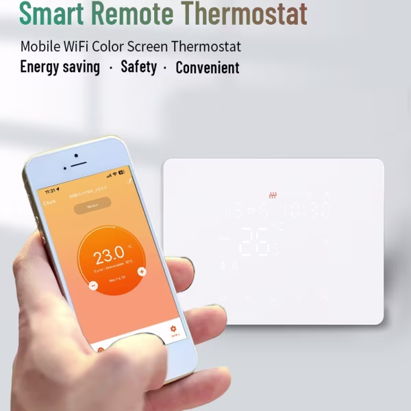 Smartlife Domotica Smart Zigbee Opbouw Thermostaat | Touchscreen | Voor C.V.-Installatie | Programmeerbaar | Tuya App | Google Home & Alexa | Zwart