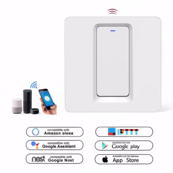 Smartlife Domotica Slimme Zigbee Lichtschakelaar | 1/2/3 Knoppen | Indrukbare Schakelaars | Werkt met Alexa en Google Home | Tuya Smart Life App | Zigbee Hub Vereist