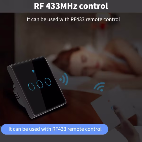 Smartlife Domotica Smart WiFi Touch Lichtschakelaar Wit | 2-knoppen | Geen Nuldraad Nodig | Geharde glazen paneel | Alexa en Google Home | RF433 Ondersteuning