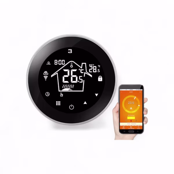 Smartlife Domotica Wifi Inbouw Thermostaat met Touchscreen voor Elektrische vloerverwarming en Infrarood (wit)