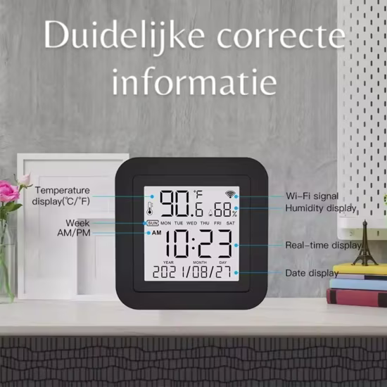 Smartlife Domotica Wifi Draadloze Slimme Temperatuur en Hygrometer + IR Universele afstandsbediening