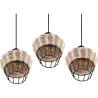 HLW LED LED Hanglamp Trion Bera - 3-lichts armatuur, Bruin Aluminium, E27 fitting