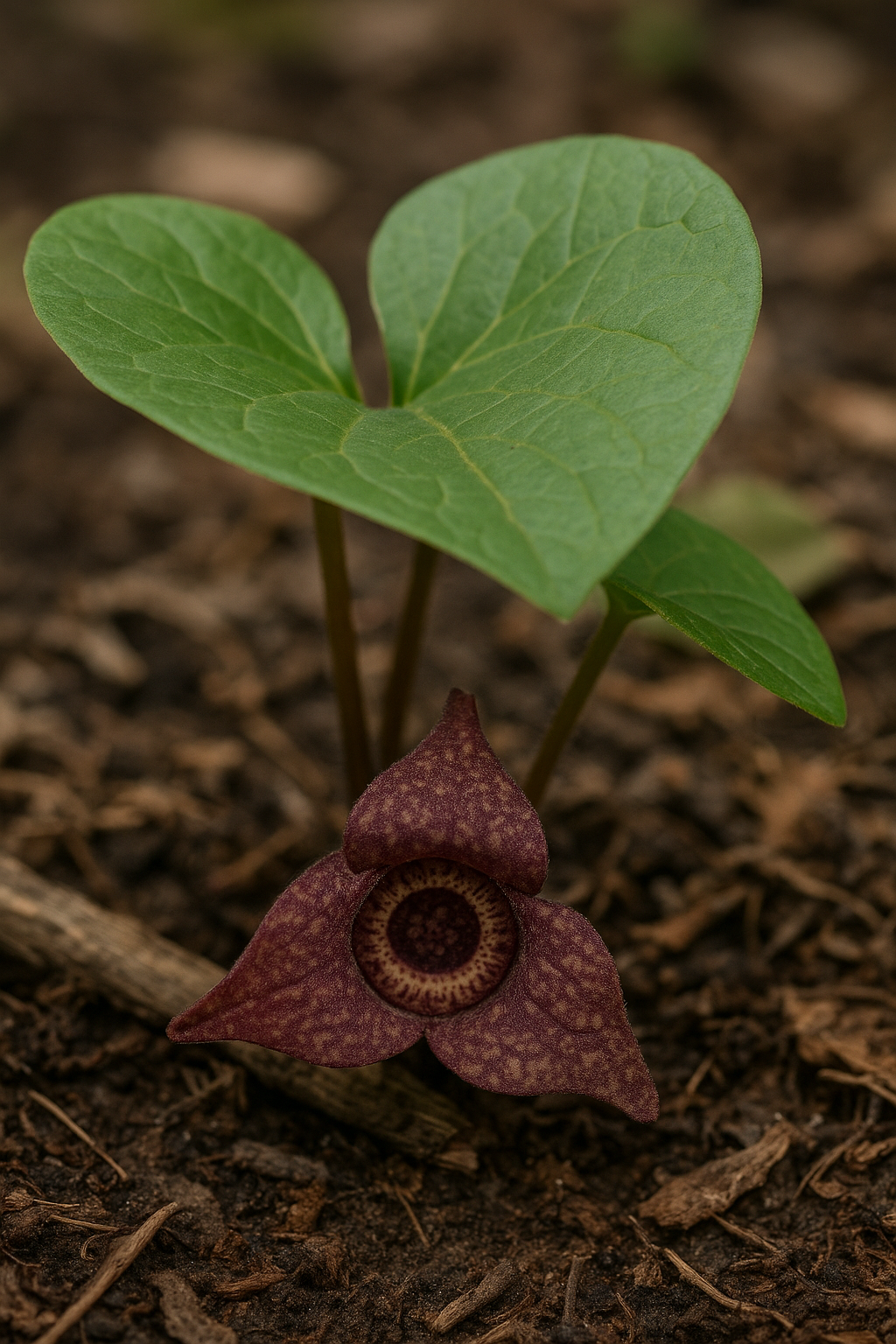 Asarum lewisii field-guide illustration