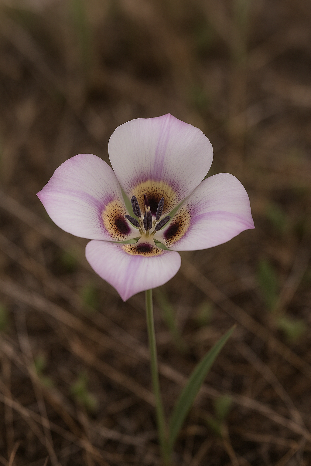 Calochortus douglasianus field-guide illustration