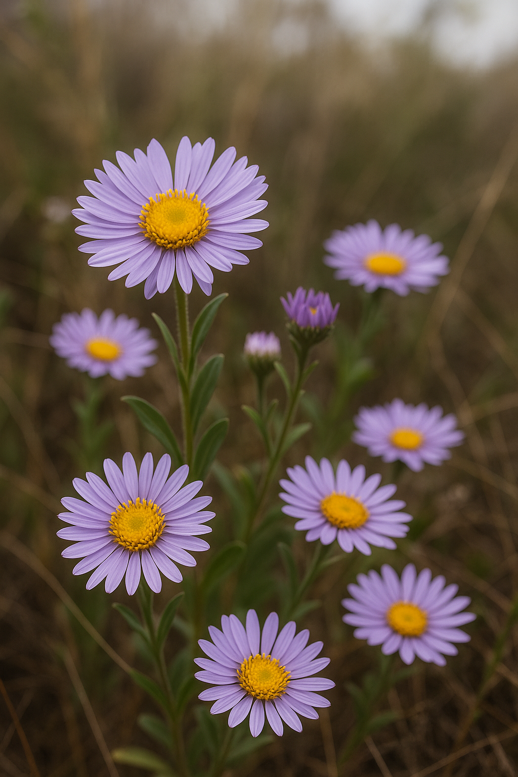 Pacific aster field-guide illustration