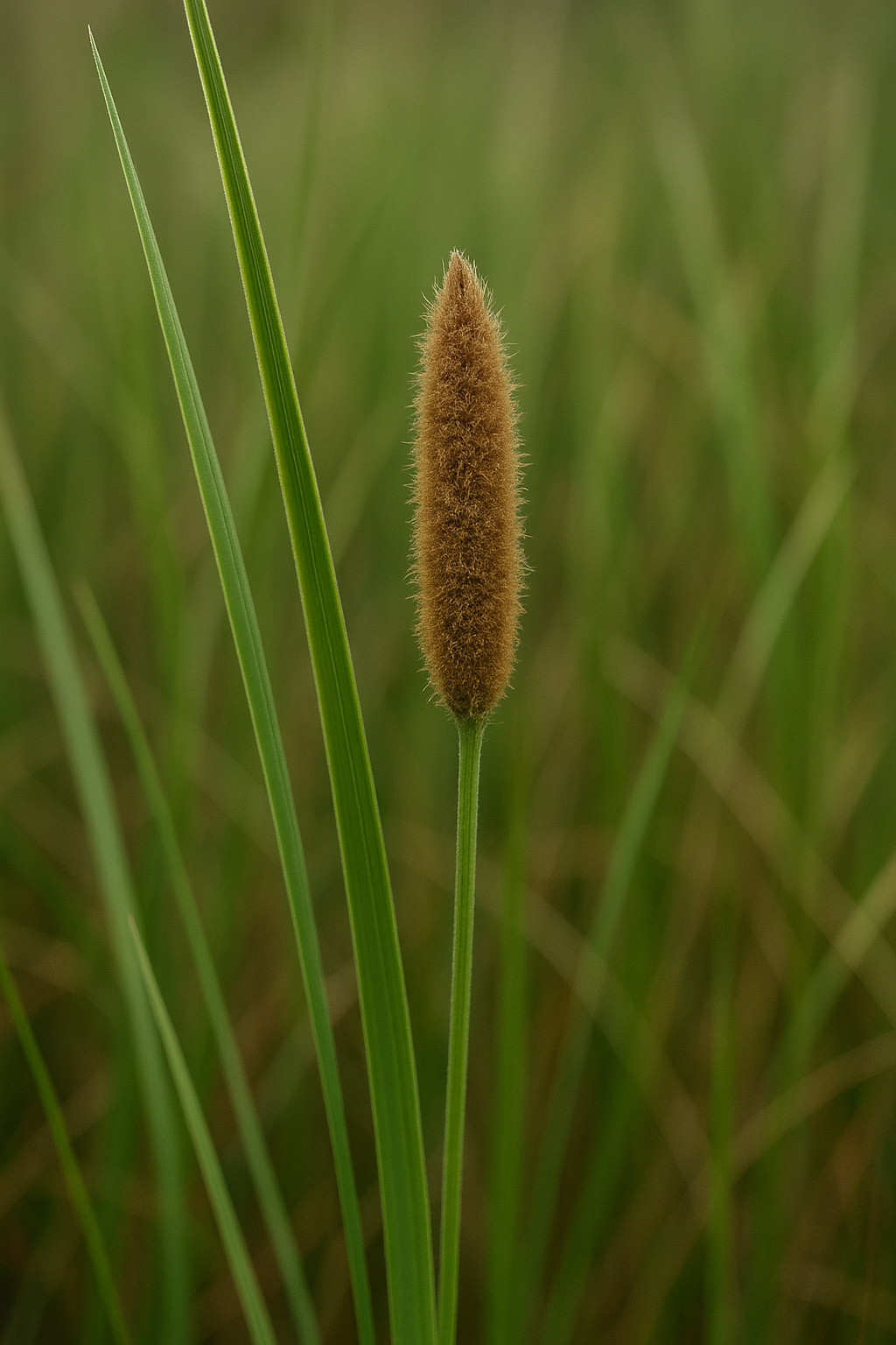 cattail sedge field-guide illustration