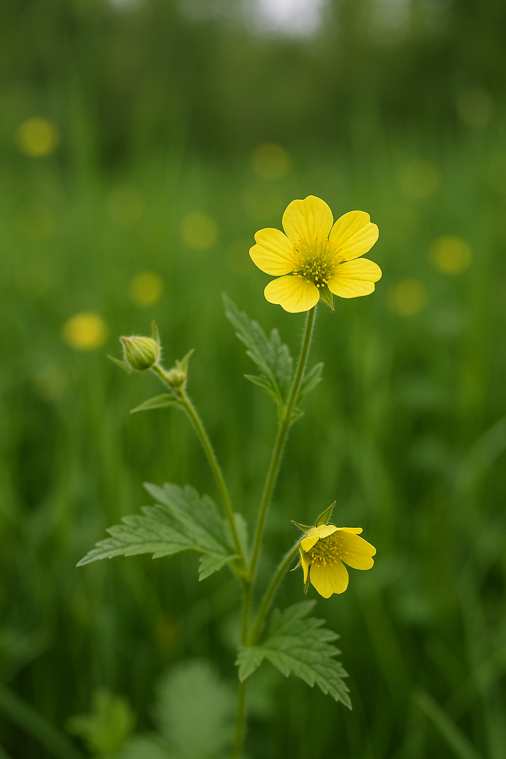 yellow avens field-guide illustration