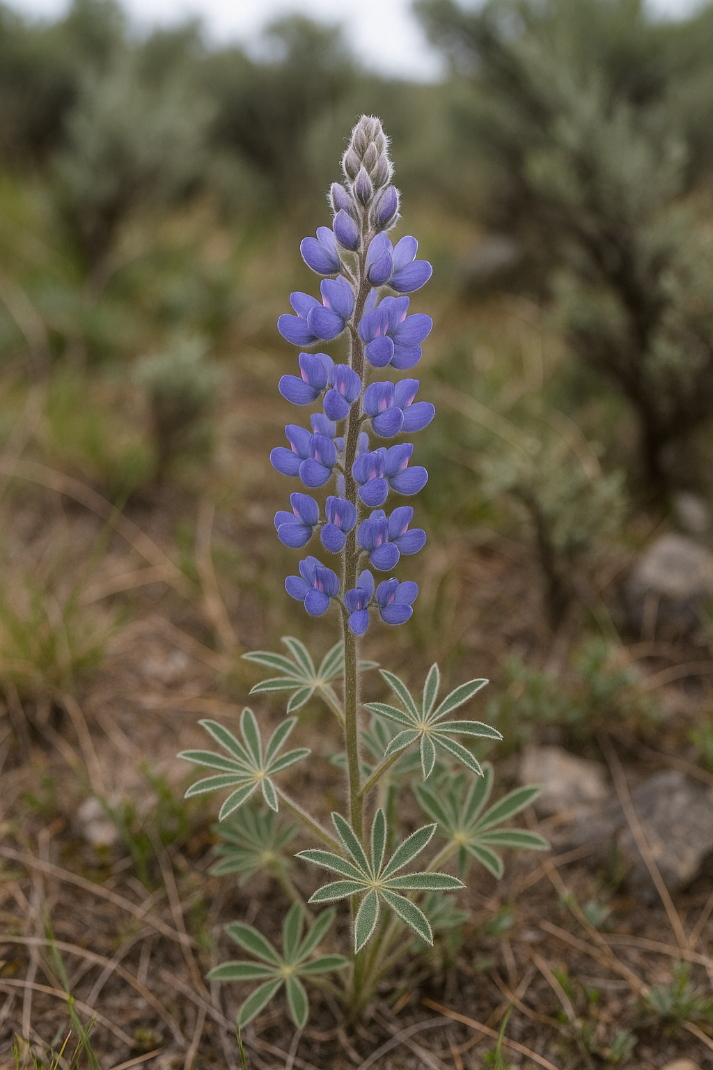 little flowered lupine field-guide illustration