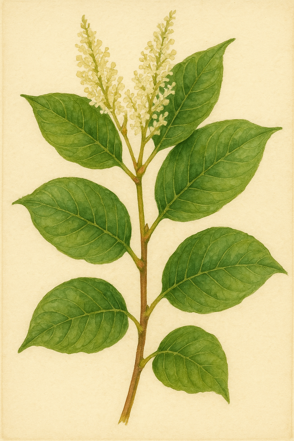 Japanese knotweed field-guide illustration