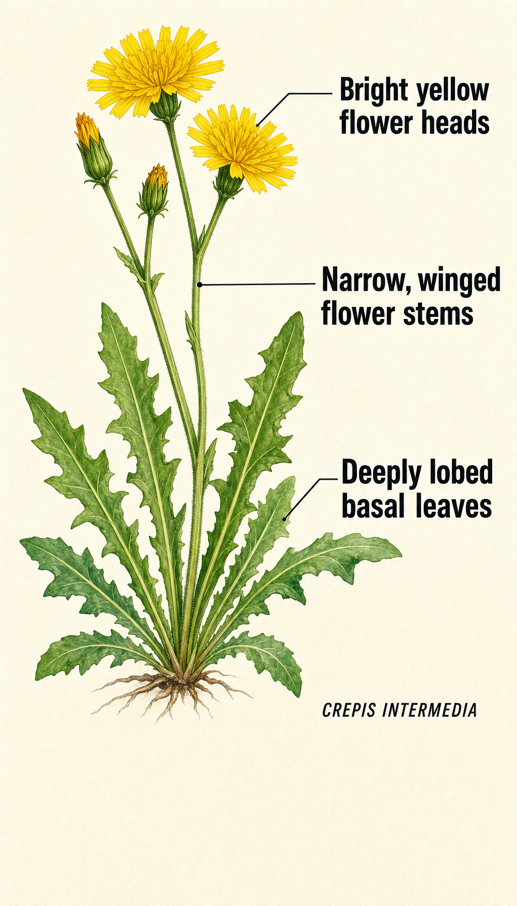 limestone hawksbeard field-guide illustration