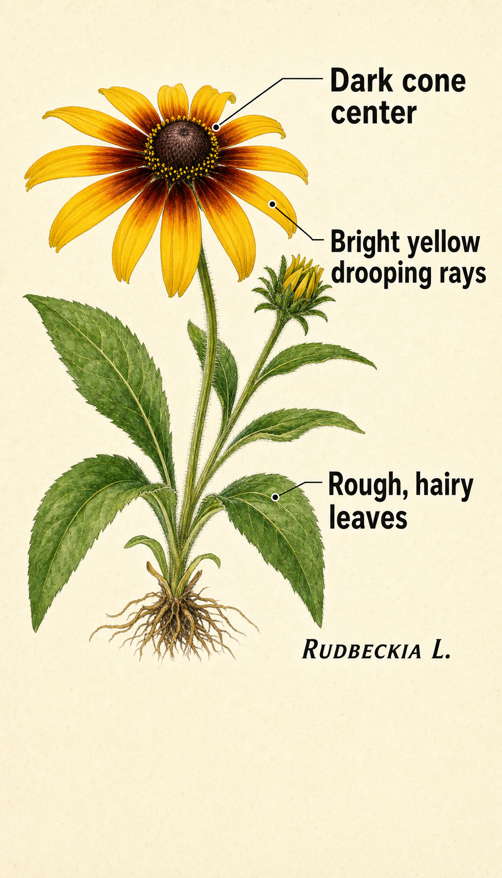 coneflower field-guide illustration
