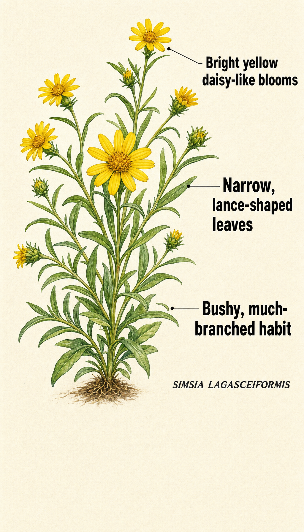 annual bush-sunflower field-guide illustration