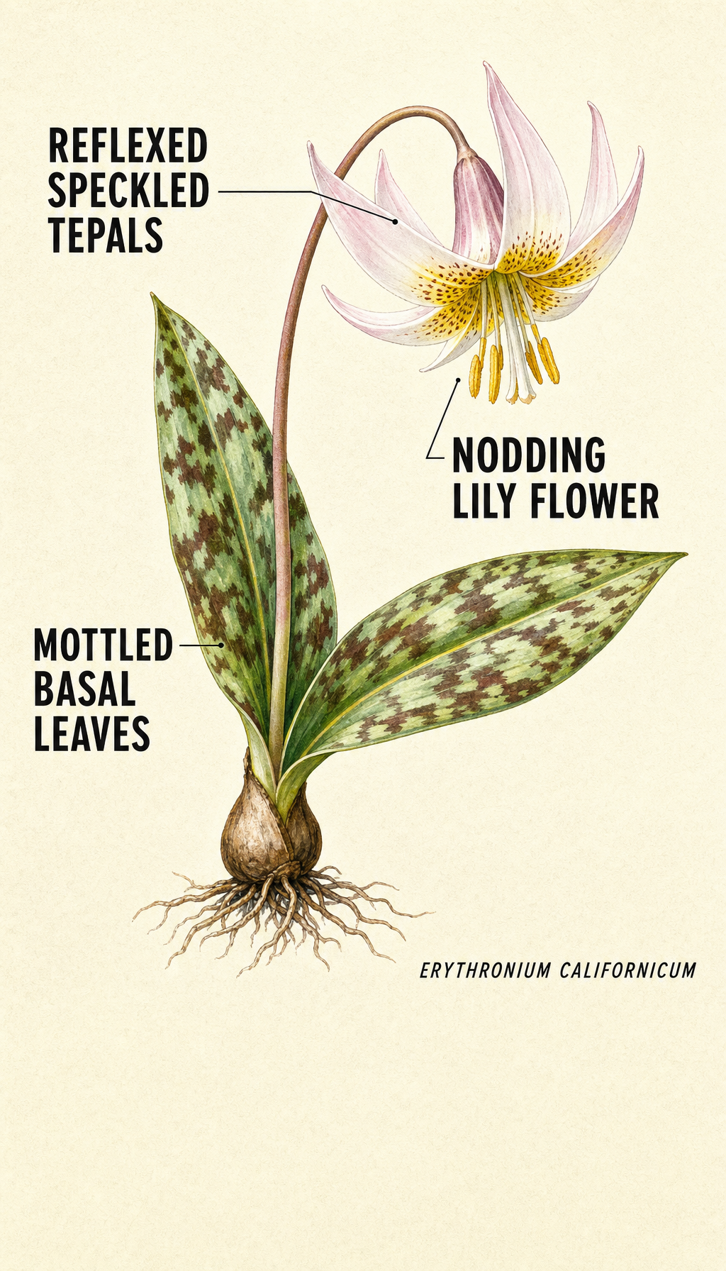 California fawnlily field-guide illustration