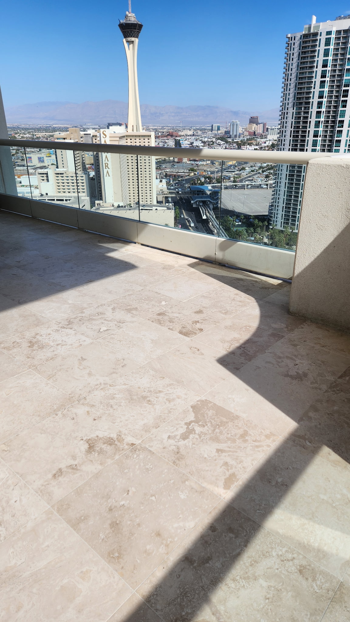 Travertine Balcony – Strip View