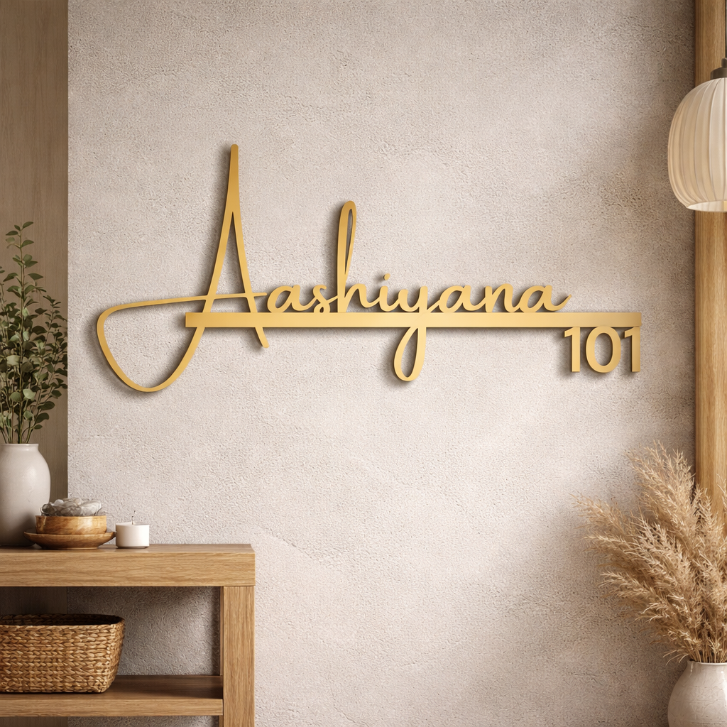 InGifted designer signature name plate with elegant font and customizable details displayed on a stylish surface.