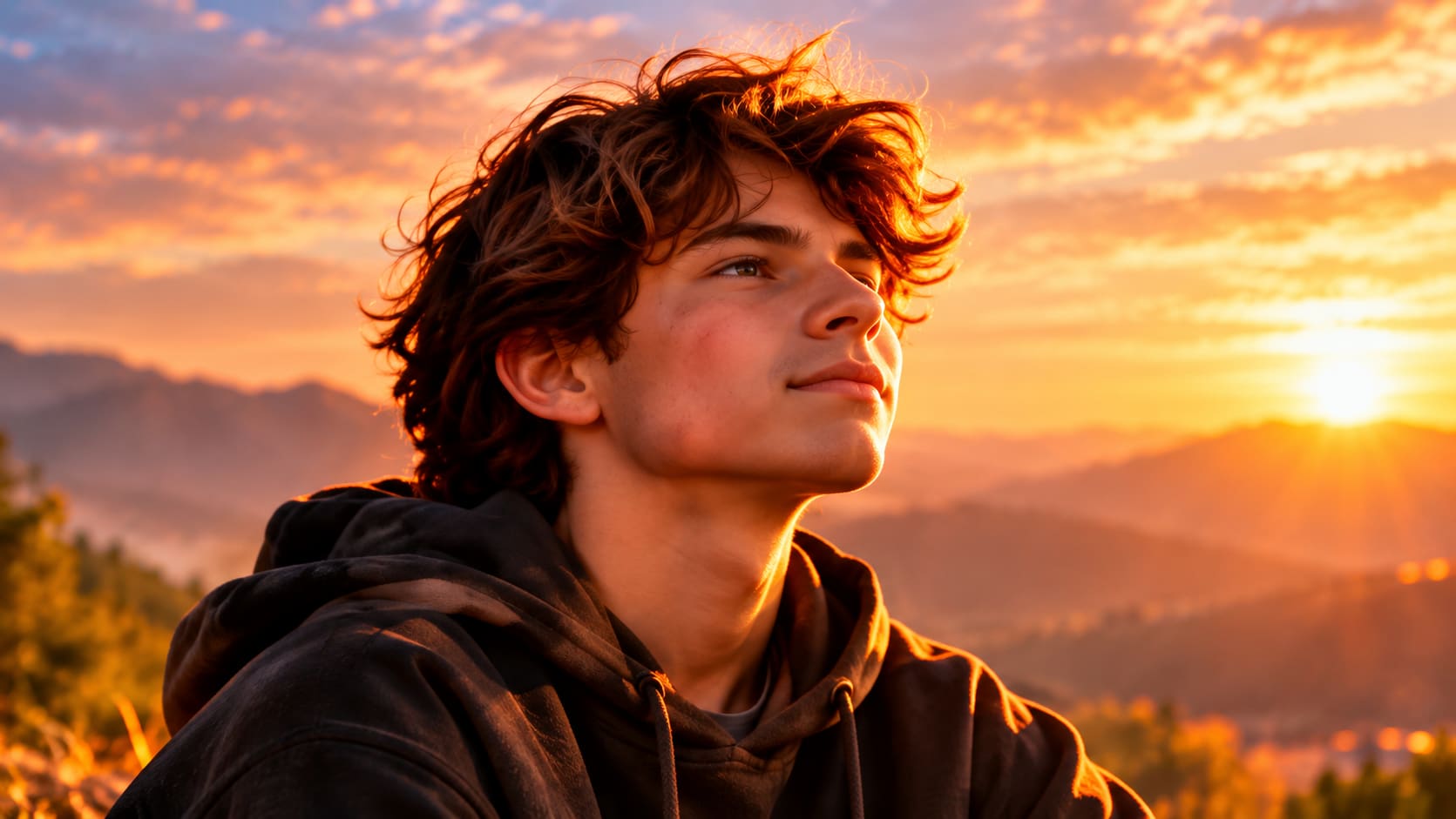 Un ragazzo che guarda verso l'orizzonte