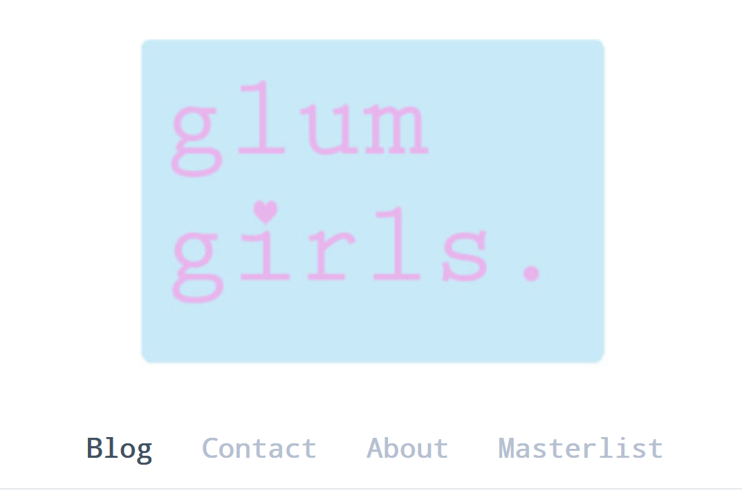 The logo for an old blog, reading 'Glumgirls'