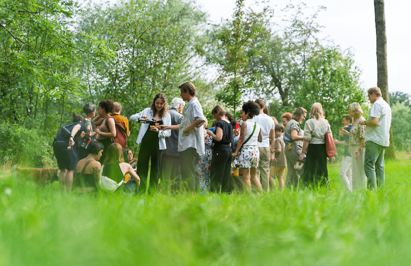 Everyone enjoying nettle drinks, nettle juice and nettle ice cream
