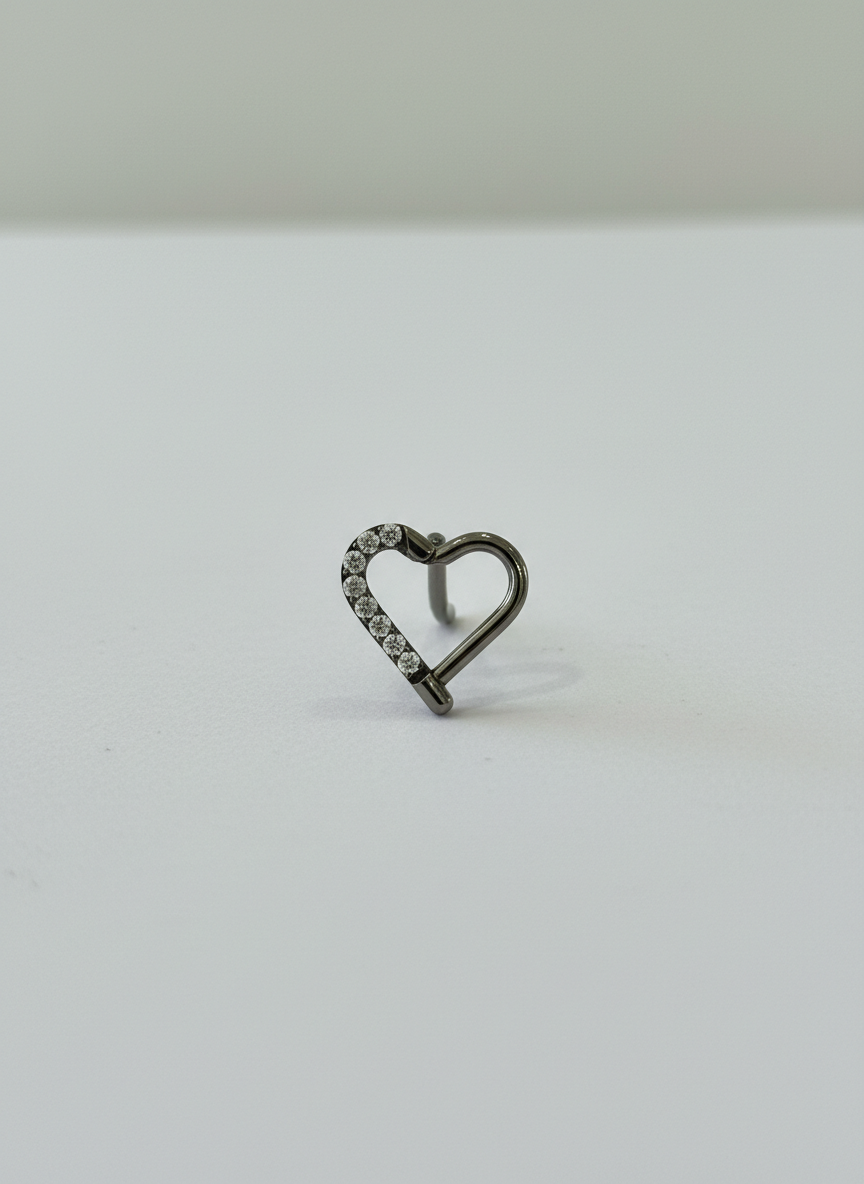 Piercing Corazón Izquierda Zirconias