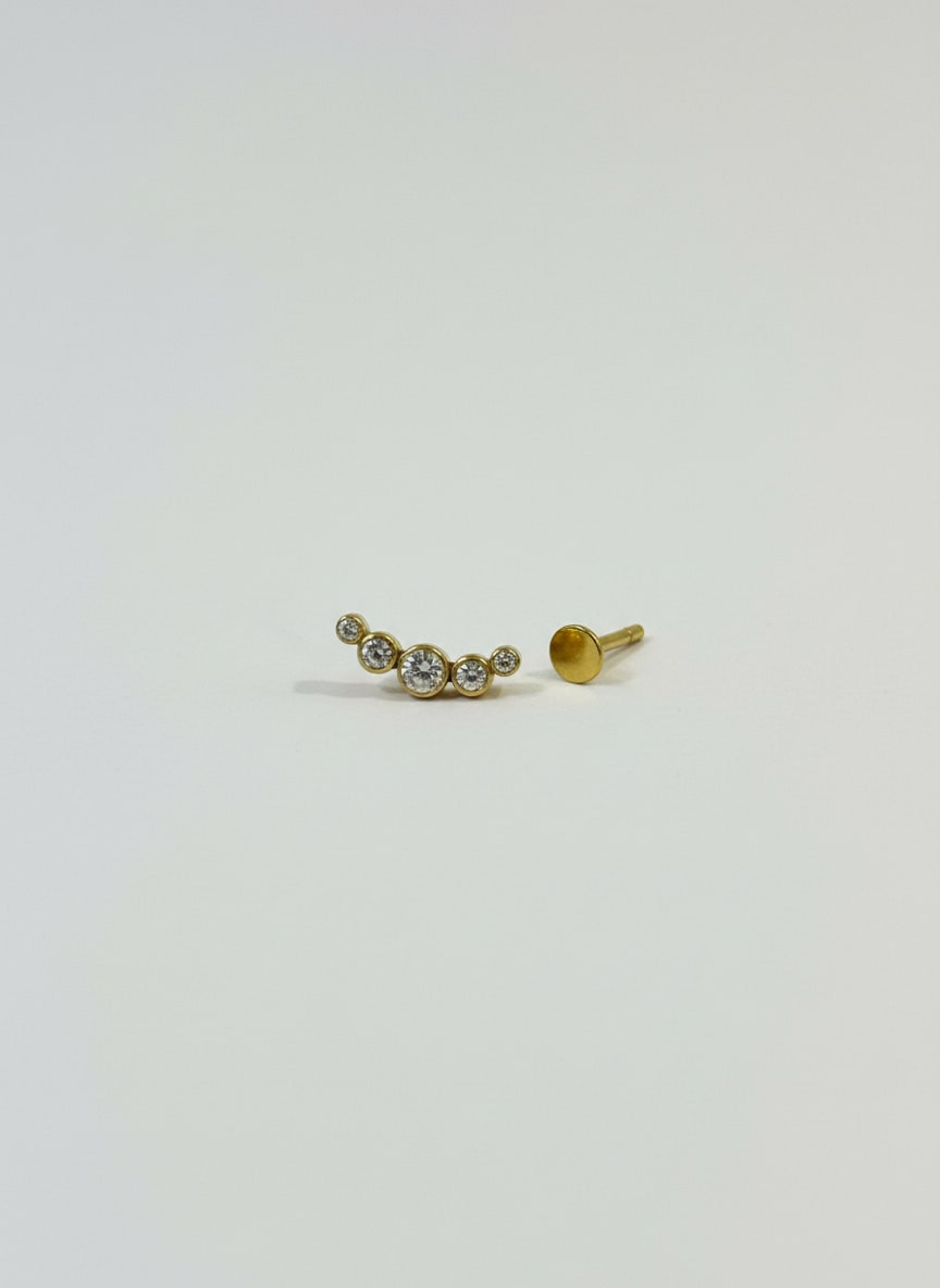 Labret 5 Gemas Circulares Dorado - Imagen 1