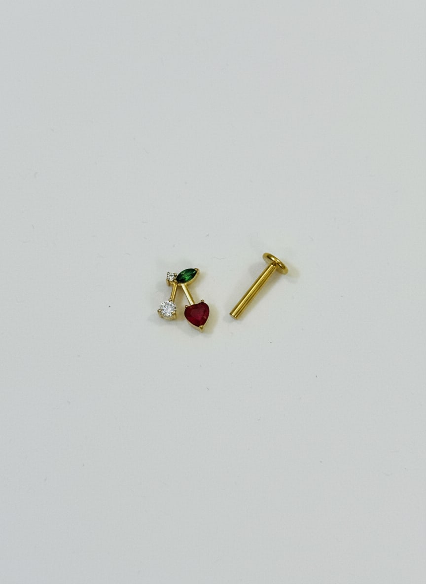 Labret Cereza Gema Dorado