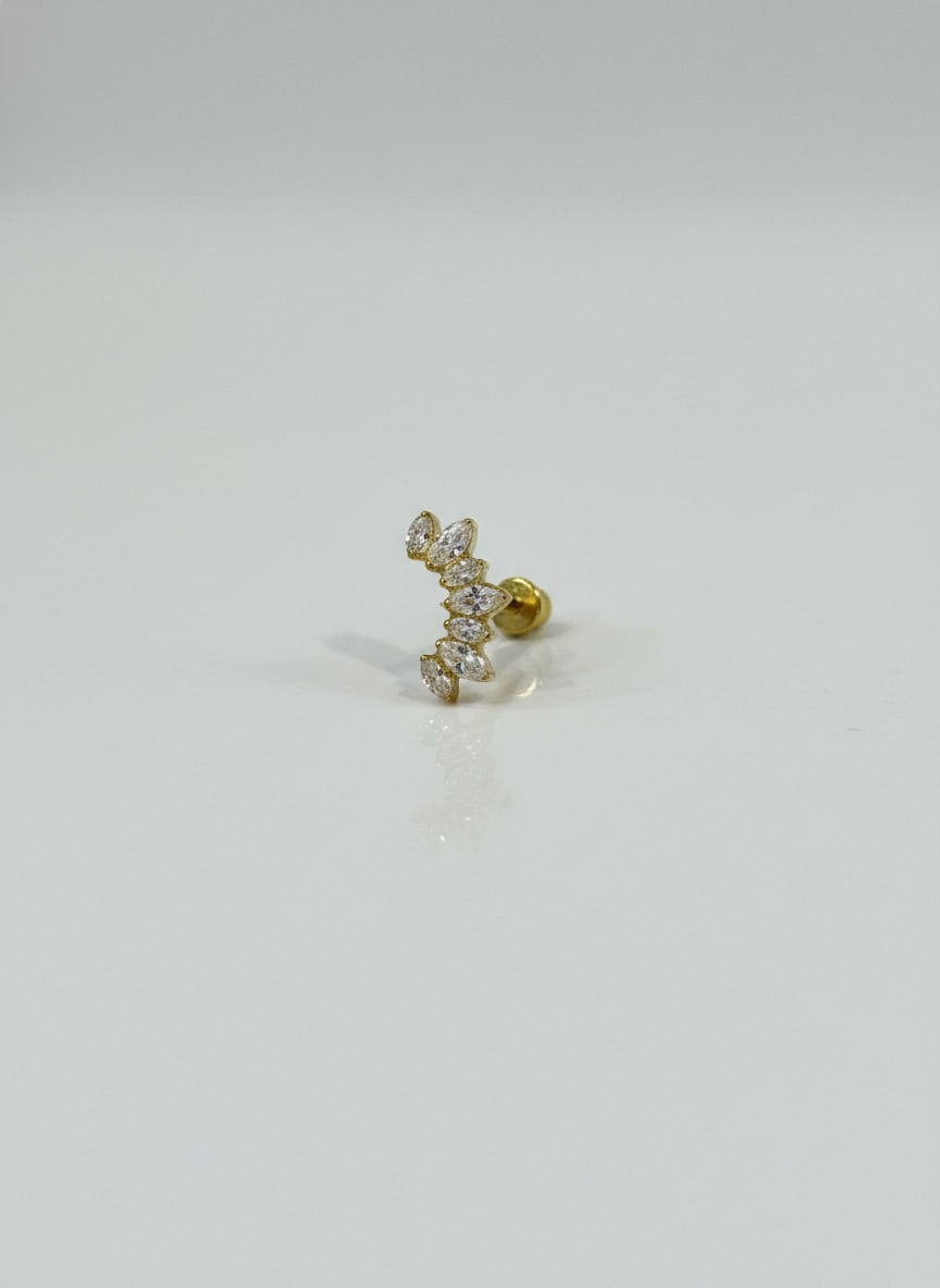 Labret Cluster Gemas Dorado