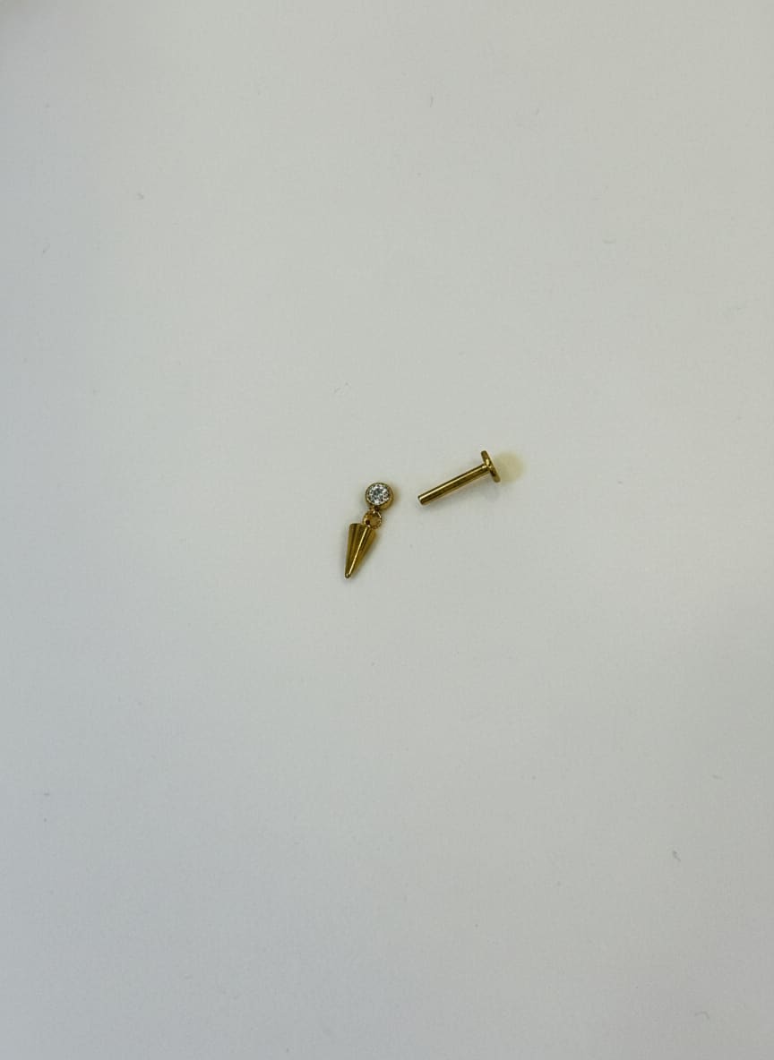 Labret Cono Gema Dorado