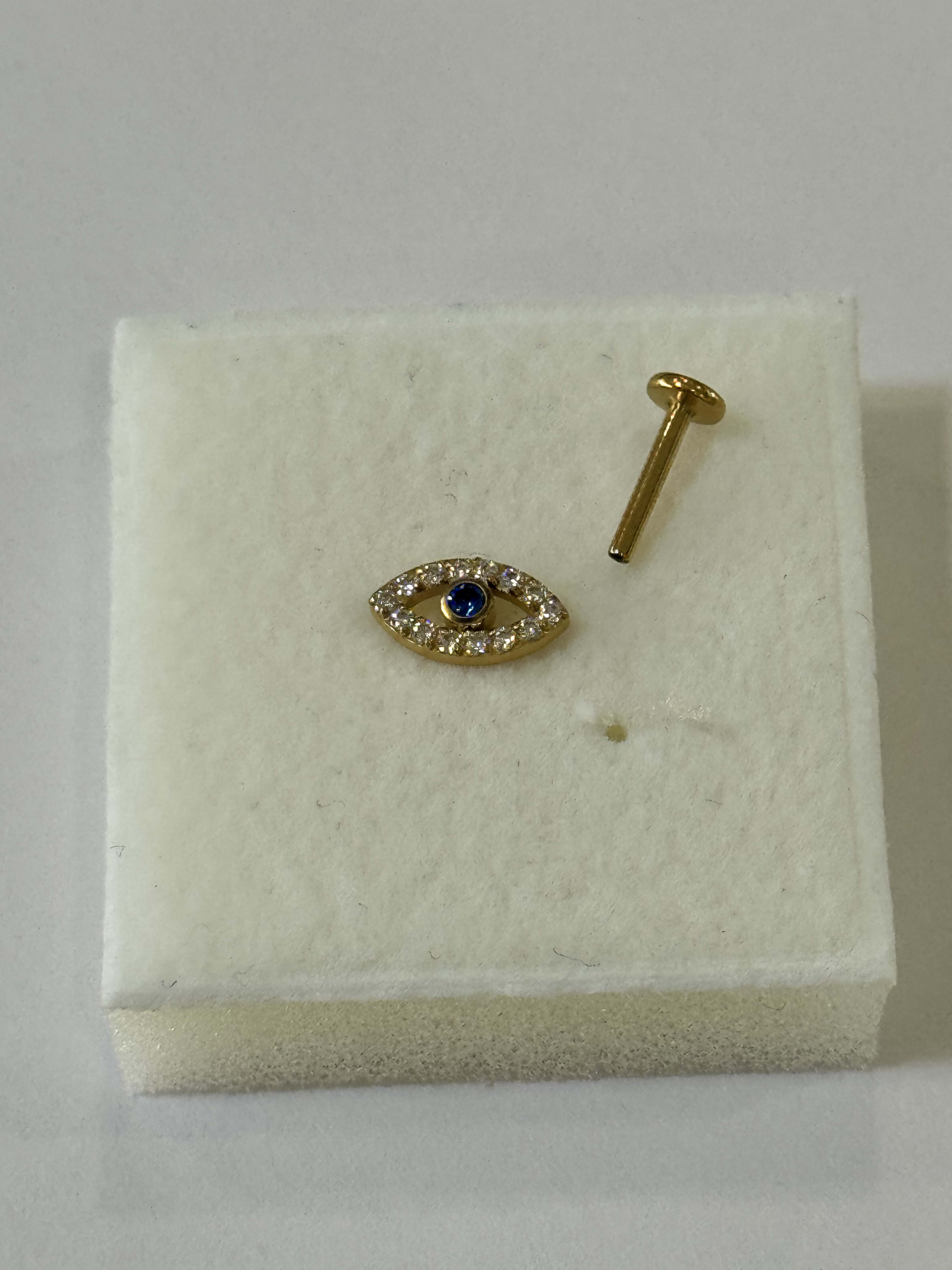 Labret Ojo Zirconias Dorado