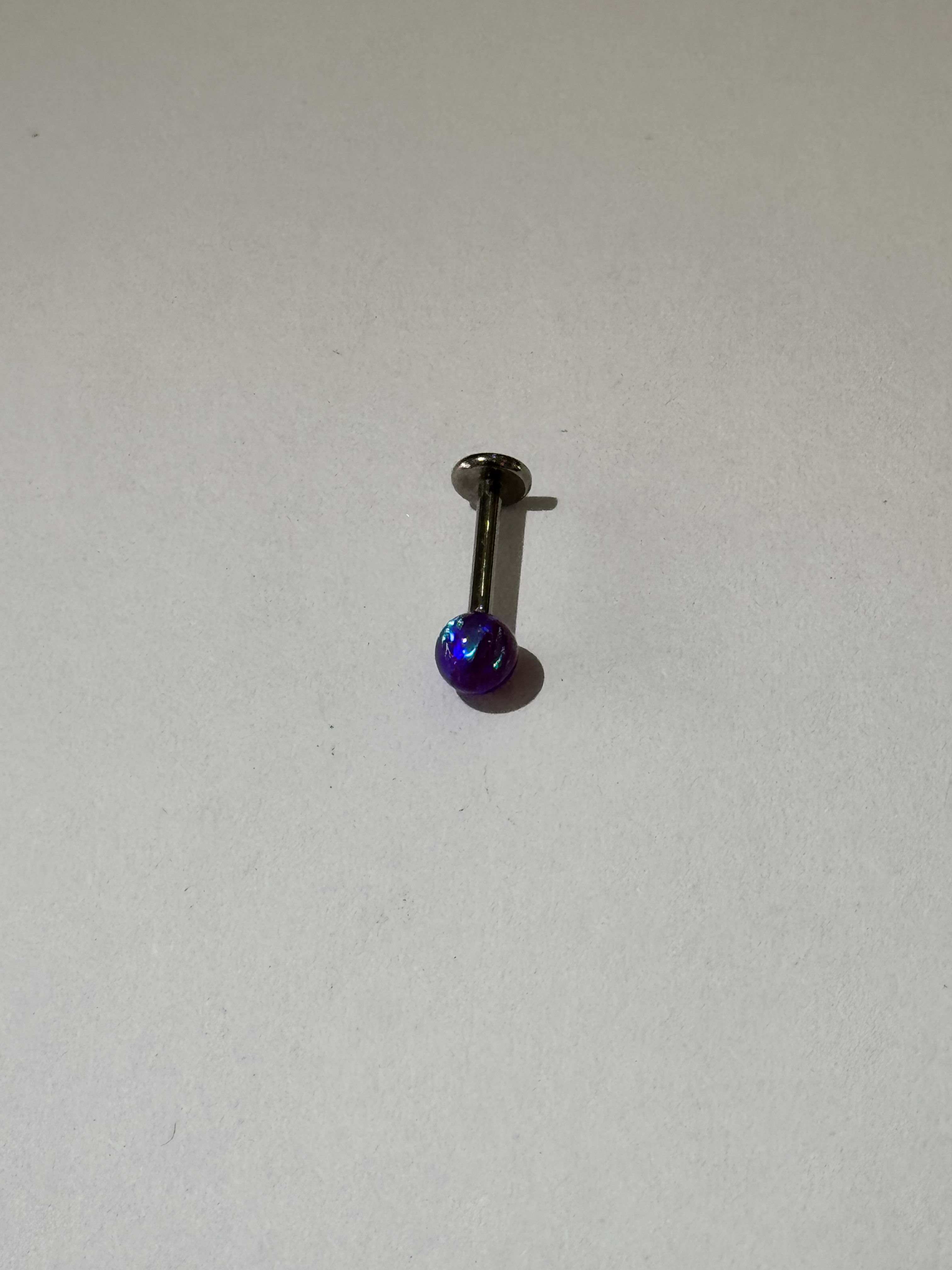 Labret Piercing Bolita Tornasol Plateado