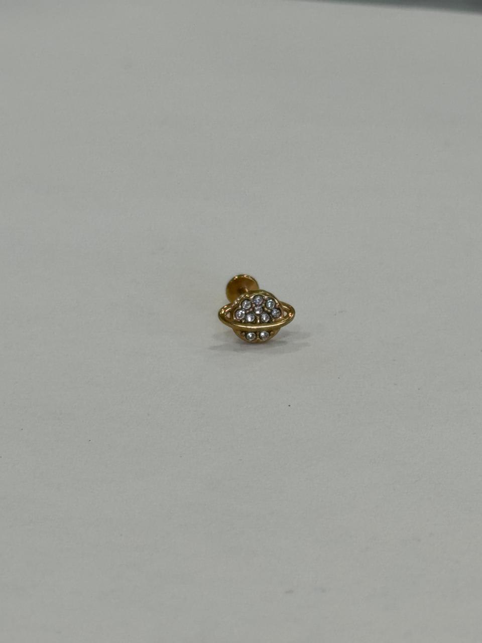 Planeta zirconias. Piercing de acero quirúrgico 316L