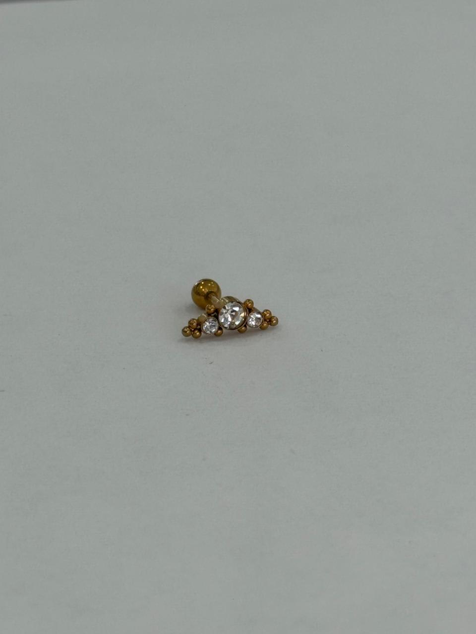Arco con zirconias y balines minis. Piercing de acero quirúrgico 316L