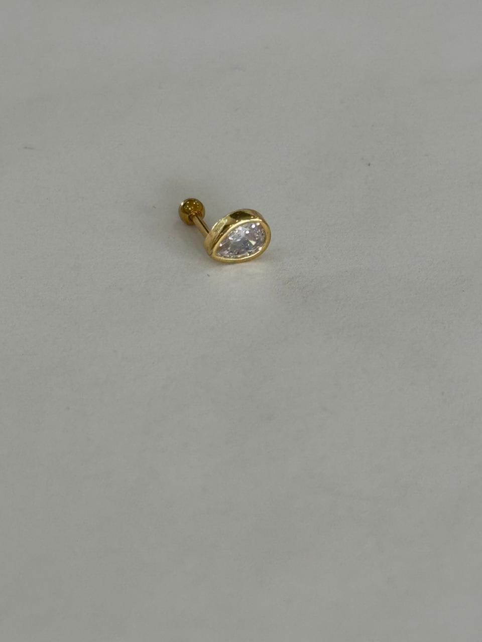 Gotita chapa de oro. Poste de acero quirúrgico 316L