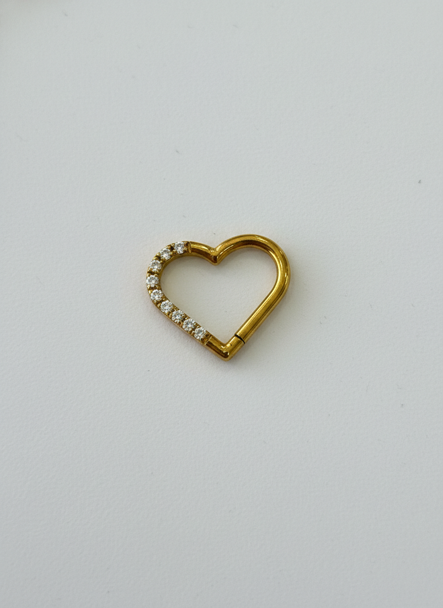 Corazon con zirconias. Titanio 16G.