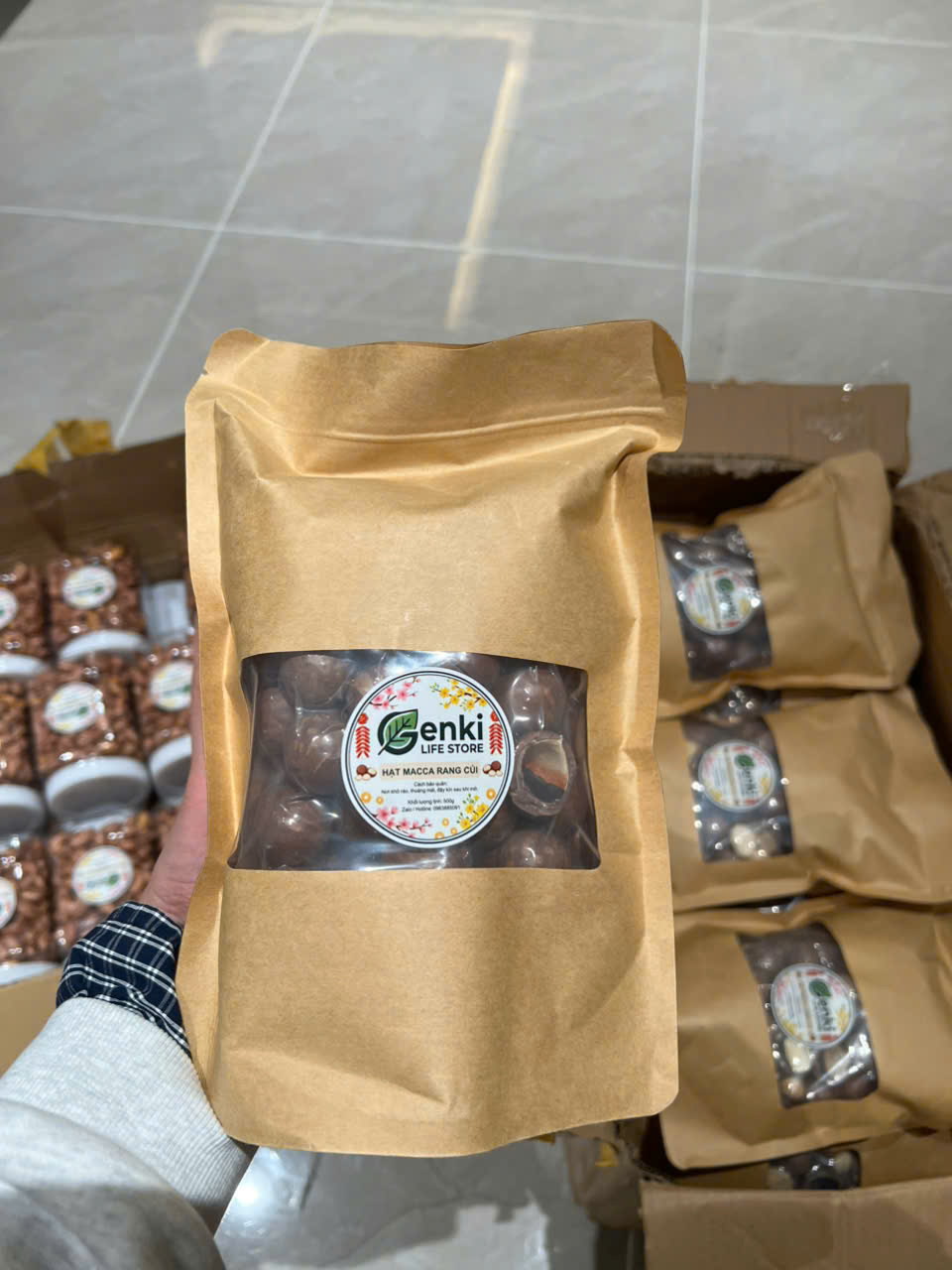 Hạt macca 100% rang củi