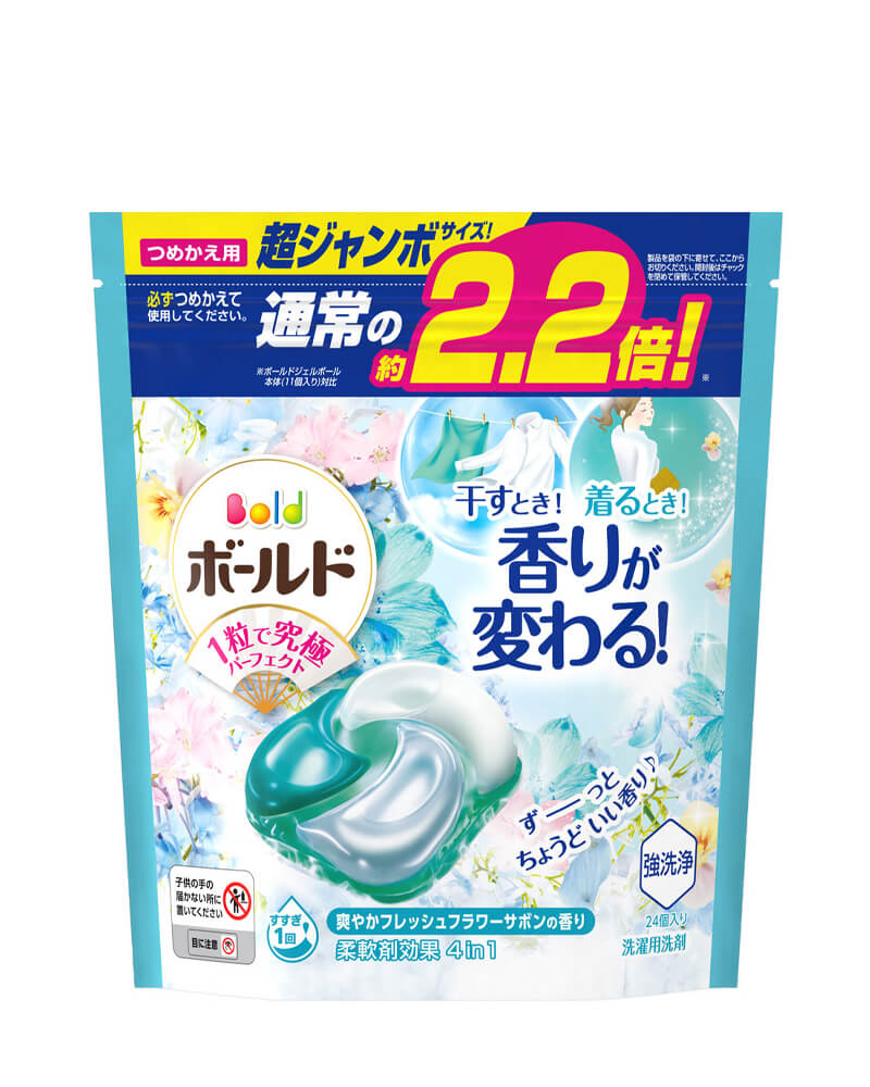 VIÊN GIẶT XẢ BOLD GEL BALL 4D P&G HƯƠNG HOA TƯƠI MÁT TÚI REFILL 24 VIÊN