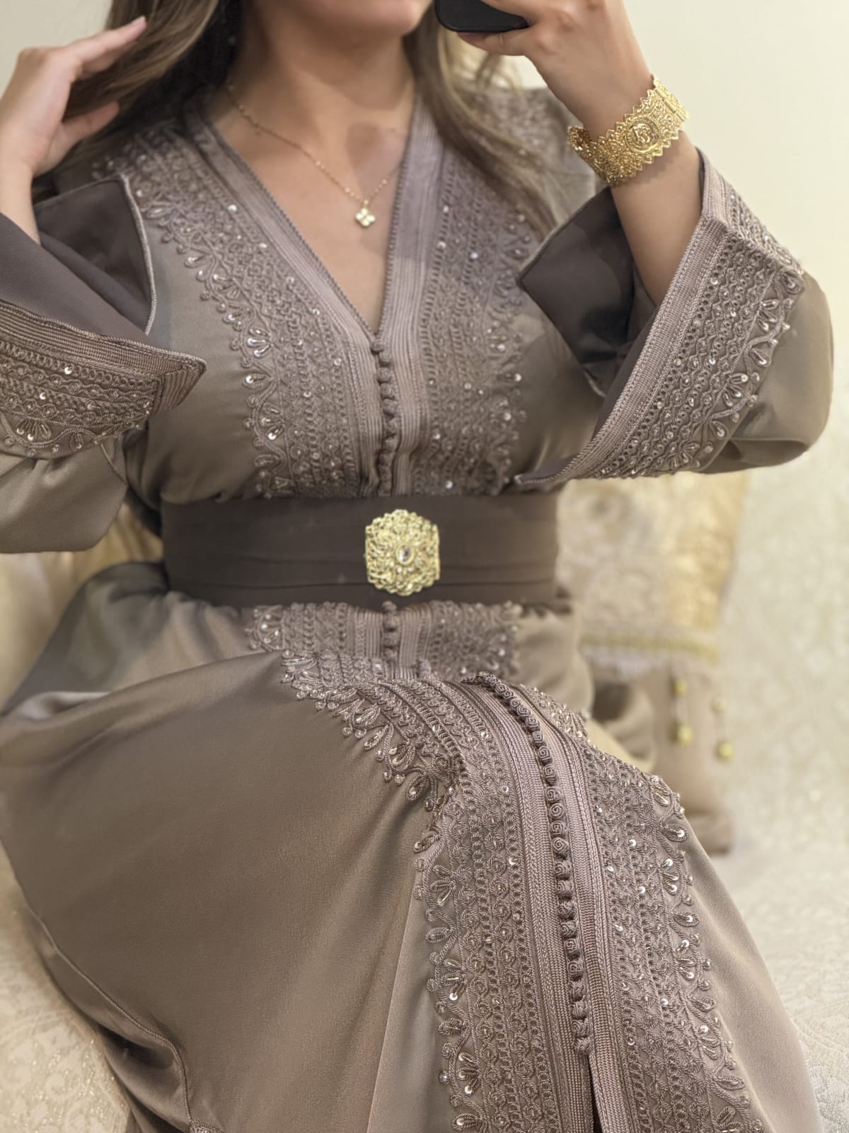 Caftan Amira - Beige foncé