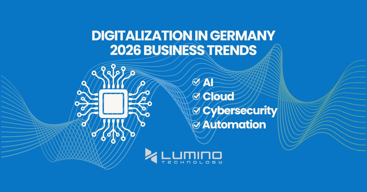 Digitalization in Germany featuring AI, cloud and cybersecurity, automation