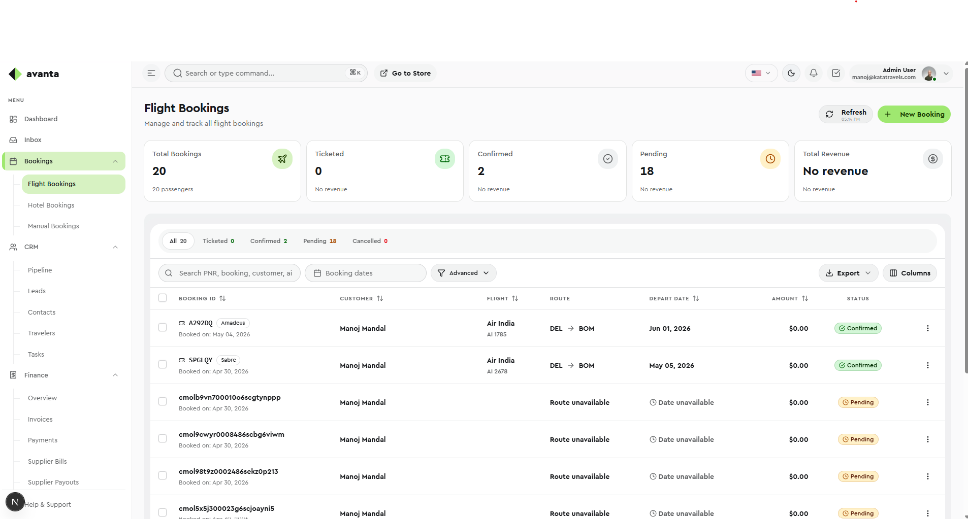 Avanta - Multi-Tenant Booking System — screenshot 1