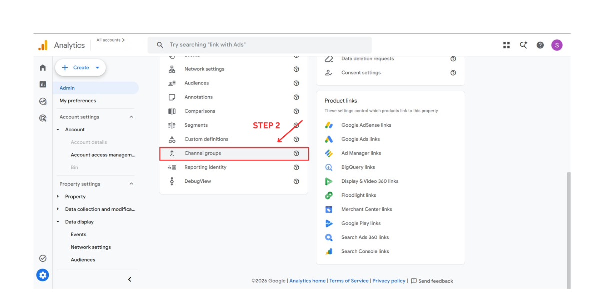 GA4 Method 2 Step 2: click Create new channel group and name it AI Platforms Channel Group