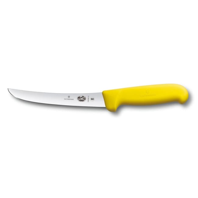 Victorinox Fibrox Utbeiningskniv 15 cm - buet knivblad - GUL