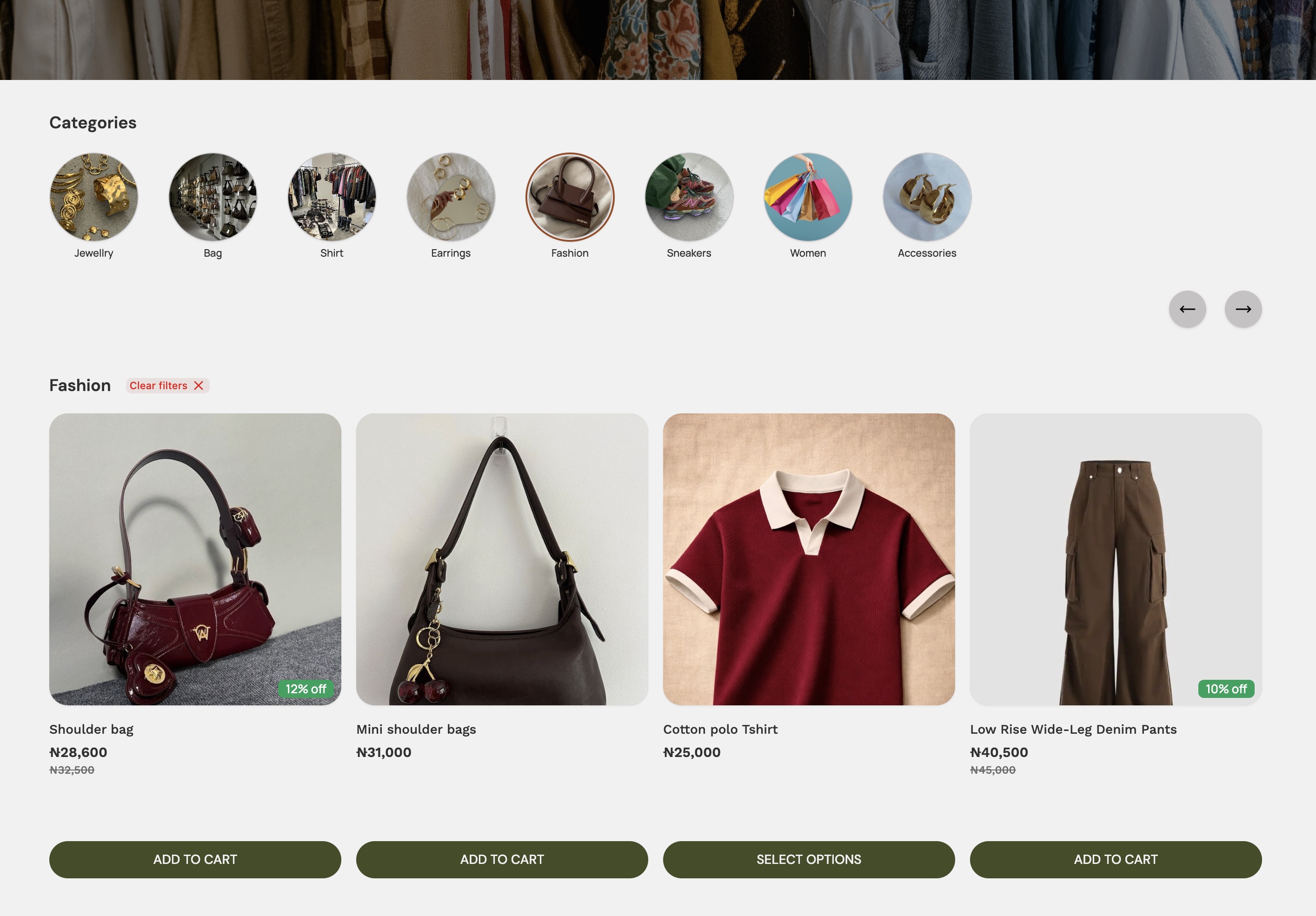 A desktop mockup of a merchant's store