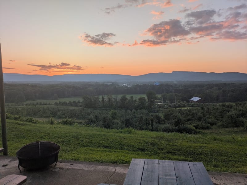 Sunset at Kettleborough Cider House, just off the Wallkill Rail Trail