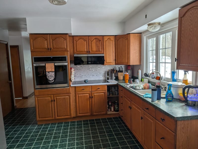 Cooking in the kitchen