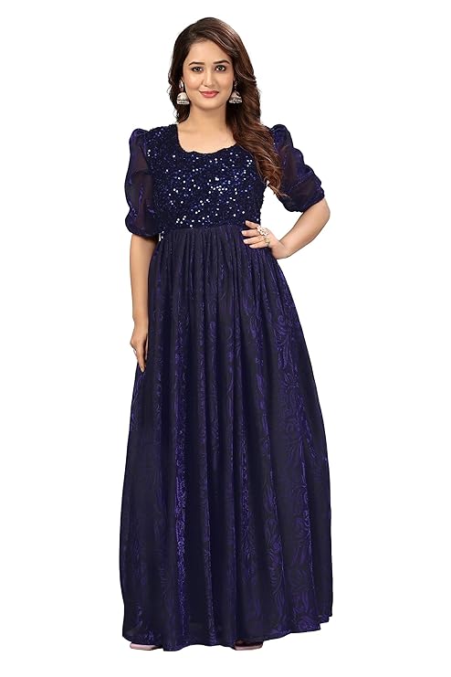 Women's Embroidered Semi-Stitched Gown